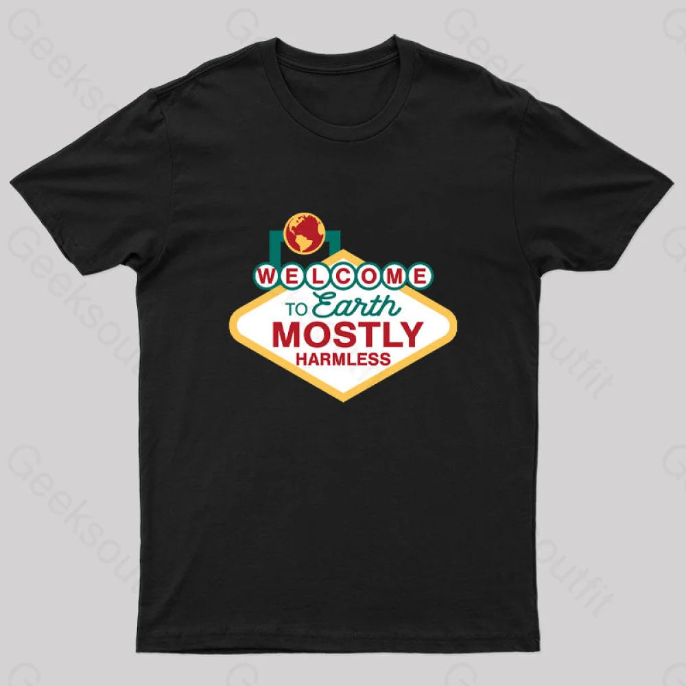 Mostly Harmless Nerd T-Shirt Black / S