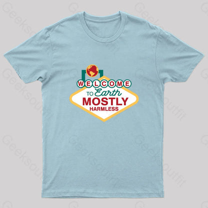 Mostly Harmless Nerd T-Shirt Light Blue / S