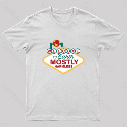 Mostly Harmless Nerd T-Shirt White / S