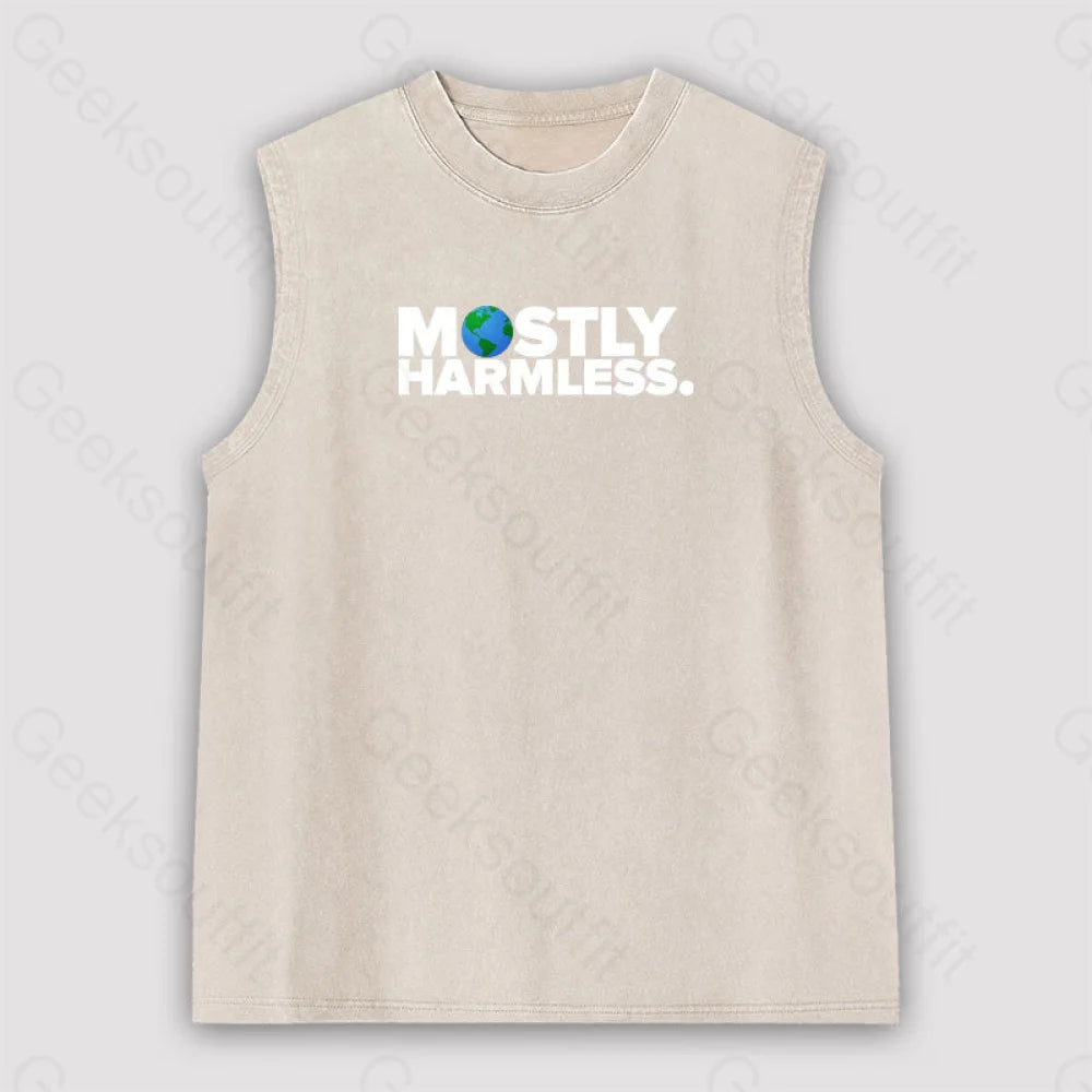 Mostly Harmless Unisex Washed Tank Apricot / S