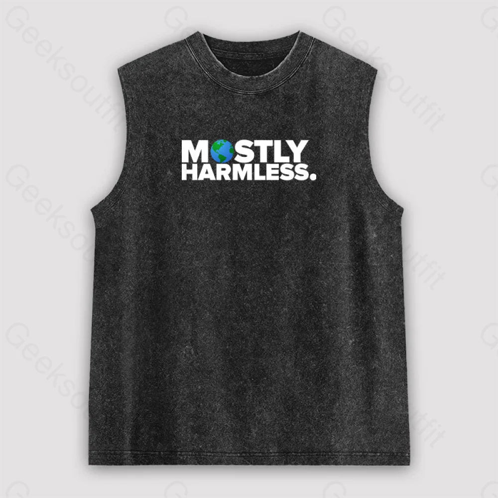 Mostly Harmless Unisex Washed Tank Black / S