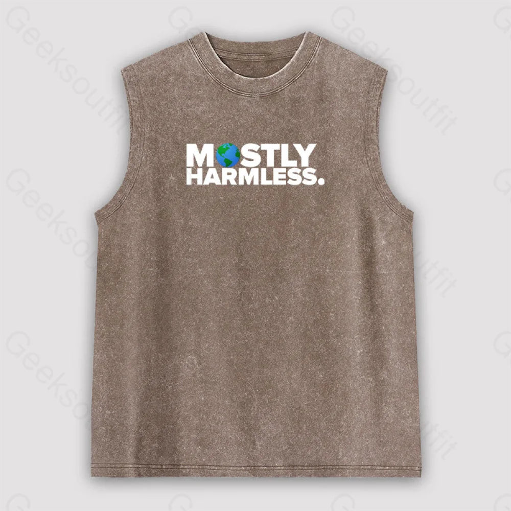 Mostly Harmless Unisex Washed Tank Brown / S