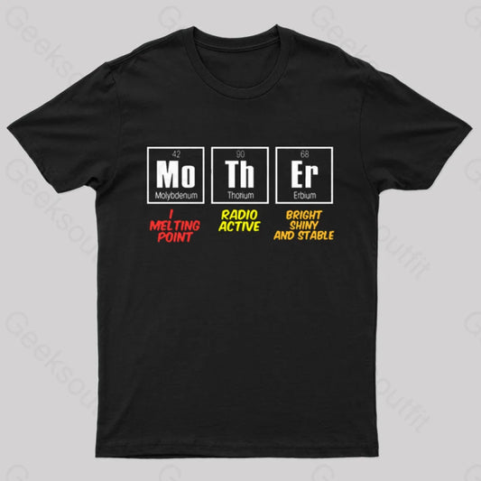 Mother Periodic Table Geek T-Shirt Black / S