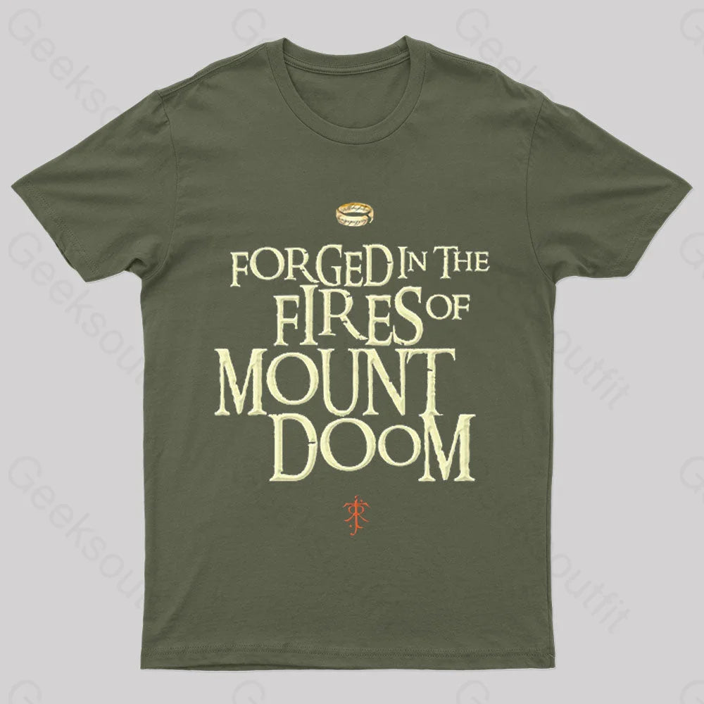 Mount Doom Forged Nerd T-Shirt Army Green / S