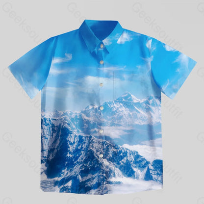 Mount Everest Button Up Pocket Shirt - Geeksoutfit