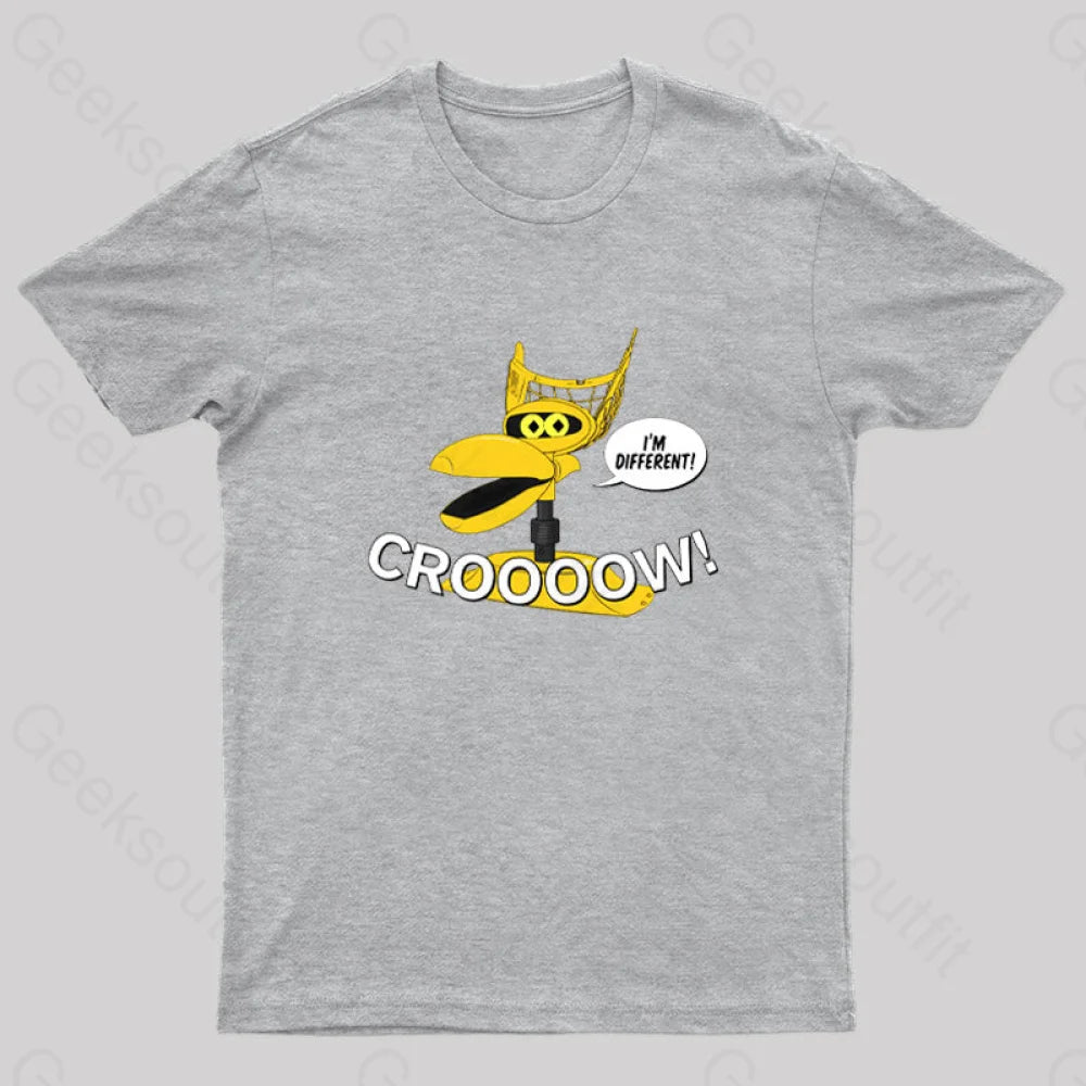 Mst3K Crow Croooow! And I’m Different Nerd T-Shirt Grey / S