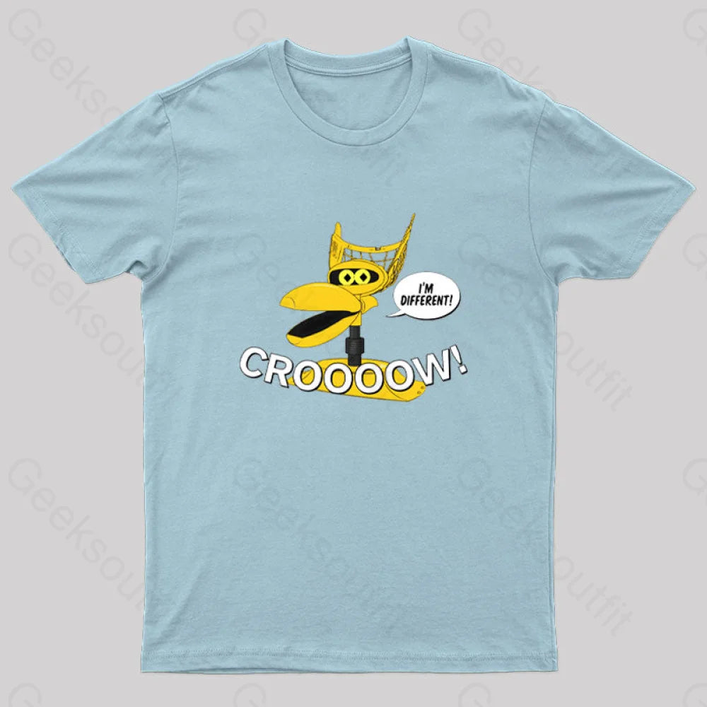 Mst3K Crow Croooow! And I’m Different Nerd T-Shirt Light Blue / S