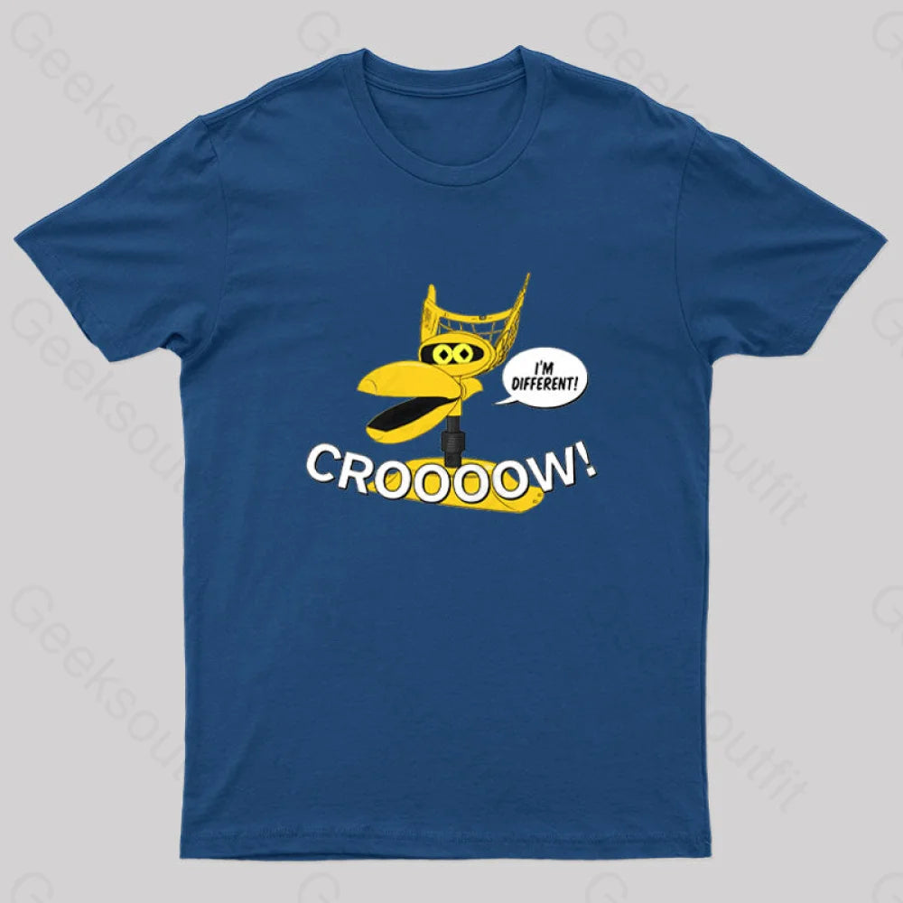 Mst3K Crow Croooow! And I’m Different Nerd T-Shirt Navy / S