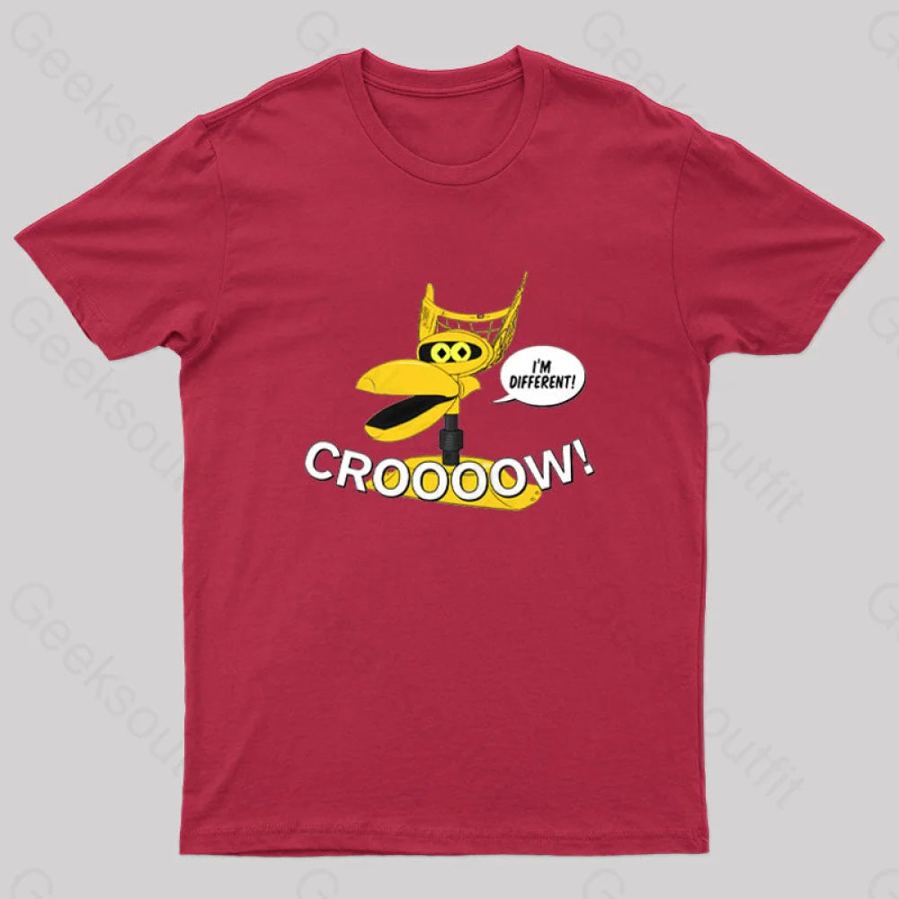 Mst3K Crow Croooow! And I’m Different Nerd T-Shirt Red / S