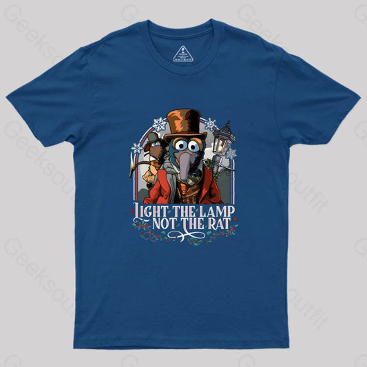 Muppet Christmas Carol Light The Lamp Not Rat Geek T-Shirt Navy / S