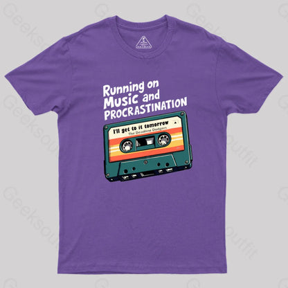 Music And Procrastination T-Shirt Purple / S