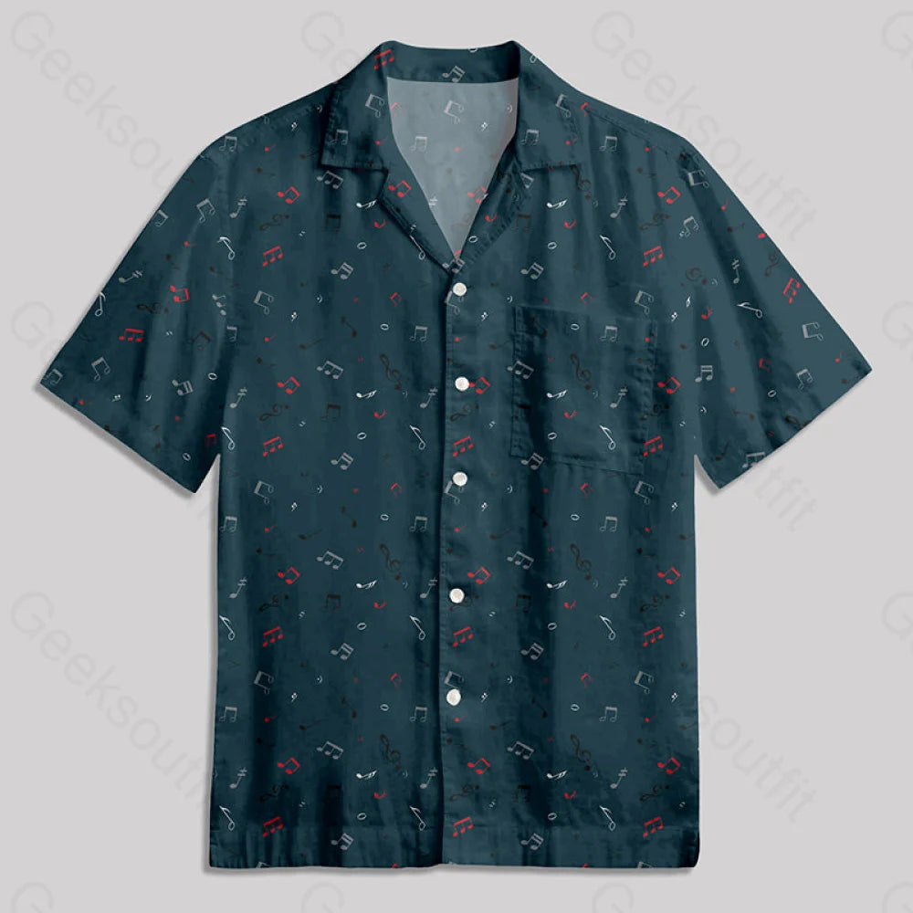 Music Button Up Pocket Shirt Hawaiian / S Bus347 Yc