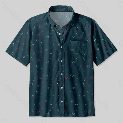 Music Button Up Pocket Shirt Up / S Bus347 Yc