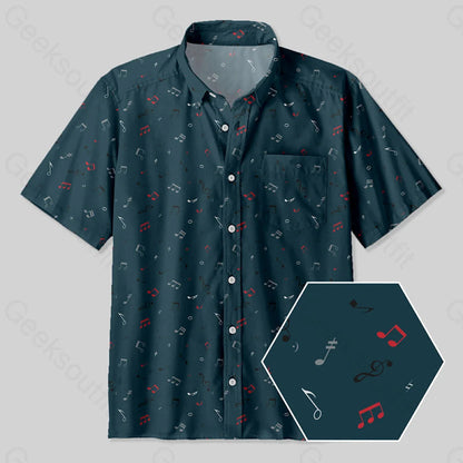 Music Button Up Pocket Shirt Yc