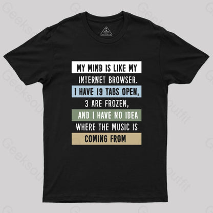 My Mind Is Like Internet Browser T-Shirt Black / S