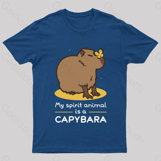 My Spirit Animal Is A Capybara Geek T-Shirt Navy / S