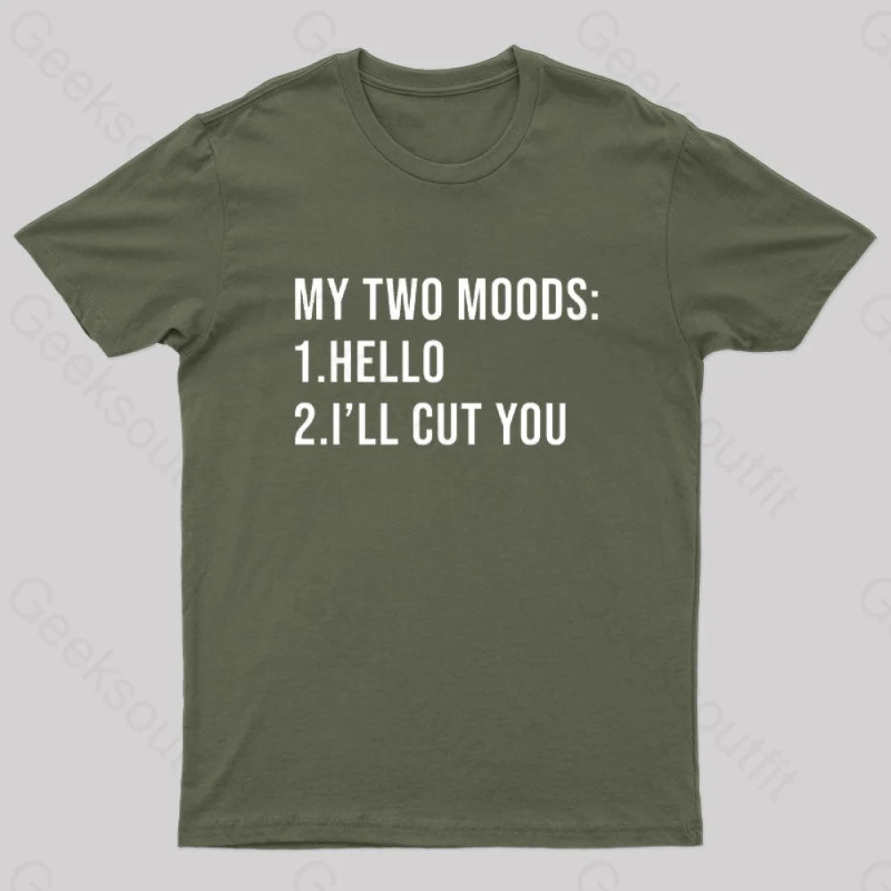 My Two Moods Nerd T-Shirt Army Green / S