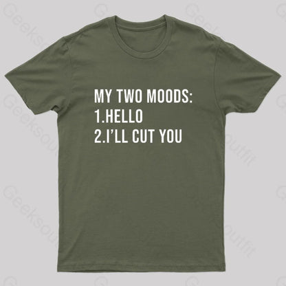 My Two Moods Nerd T-Shirt Army Green / S