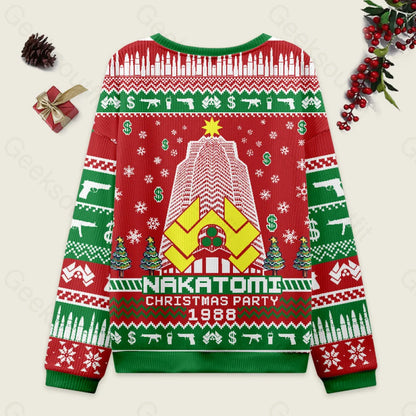 Nakatomi Corporation Christmas Party Snowflake Tower Ugly Sweater