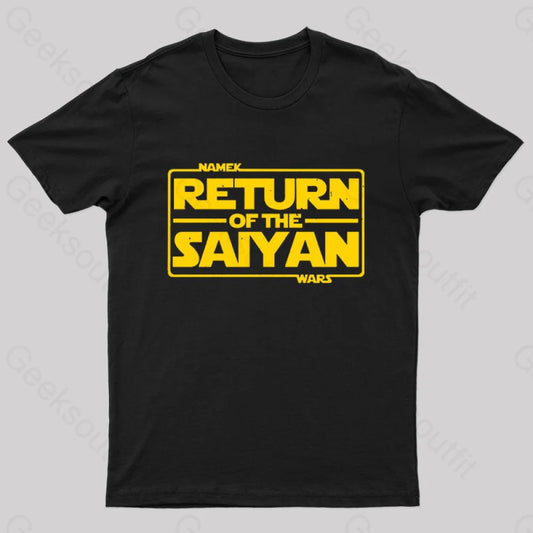 Namek Wars Return Of The Saiyan Geek T-Shirt Black / S