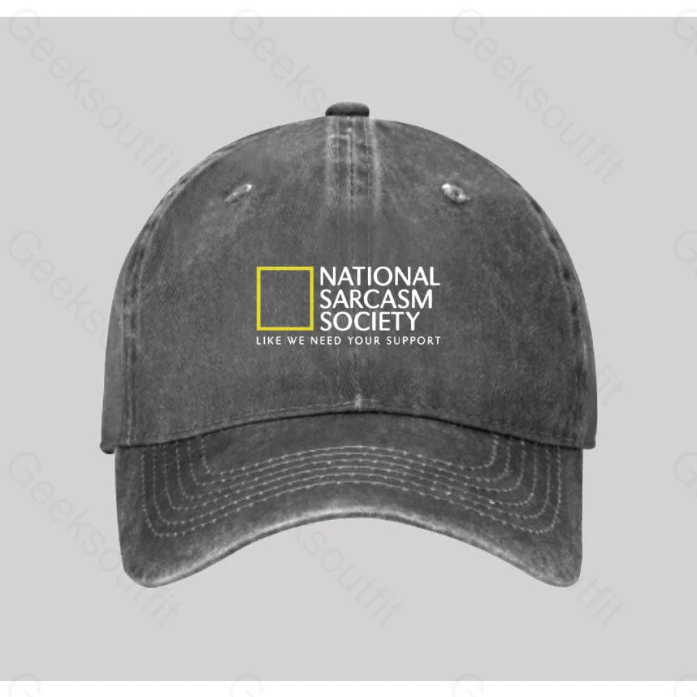 National Sarcasm Society Washed Vintage Baseball Cap Grey