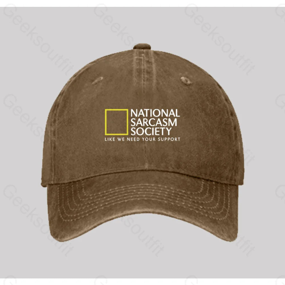 National Sarcasm Society Washed Vintage Baseball Cap Natural