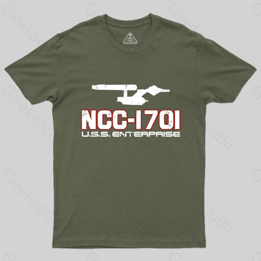 Ncc-1701 T-Shirt Army Green / S Yc