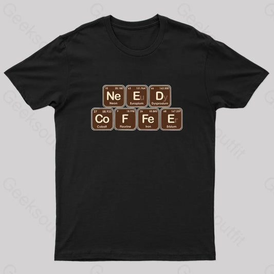 Need Coffee Geek T-Shirt Black / S