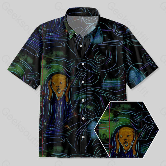 Neon Scream Button Up Pocket Shirt Yc