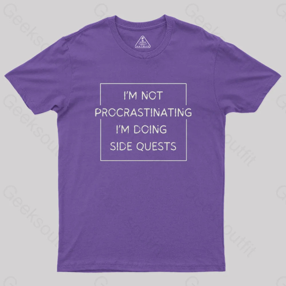 Nerd Humor Not Procrastinating T-Shirt Purple / S