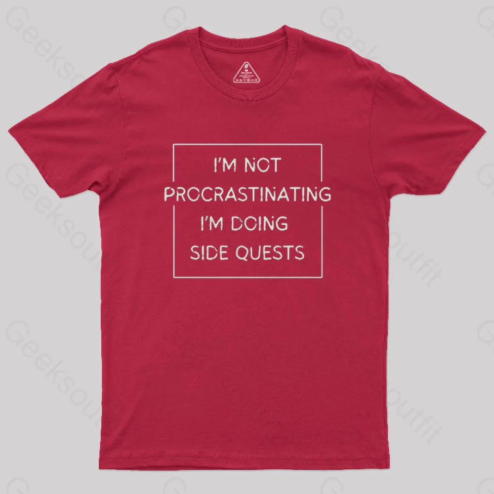 Nerd Humor Not Procrastinating T-Shirt Red / S