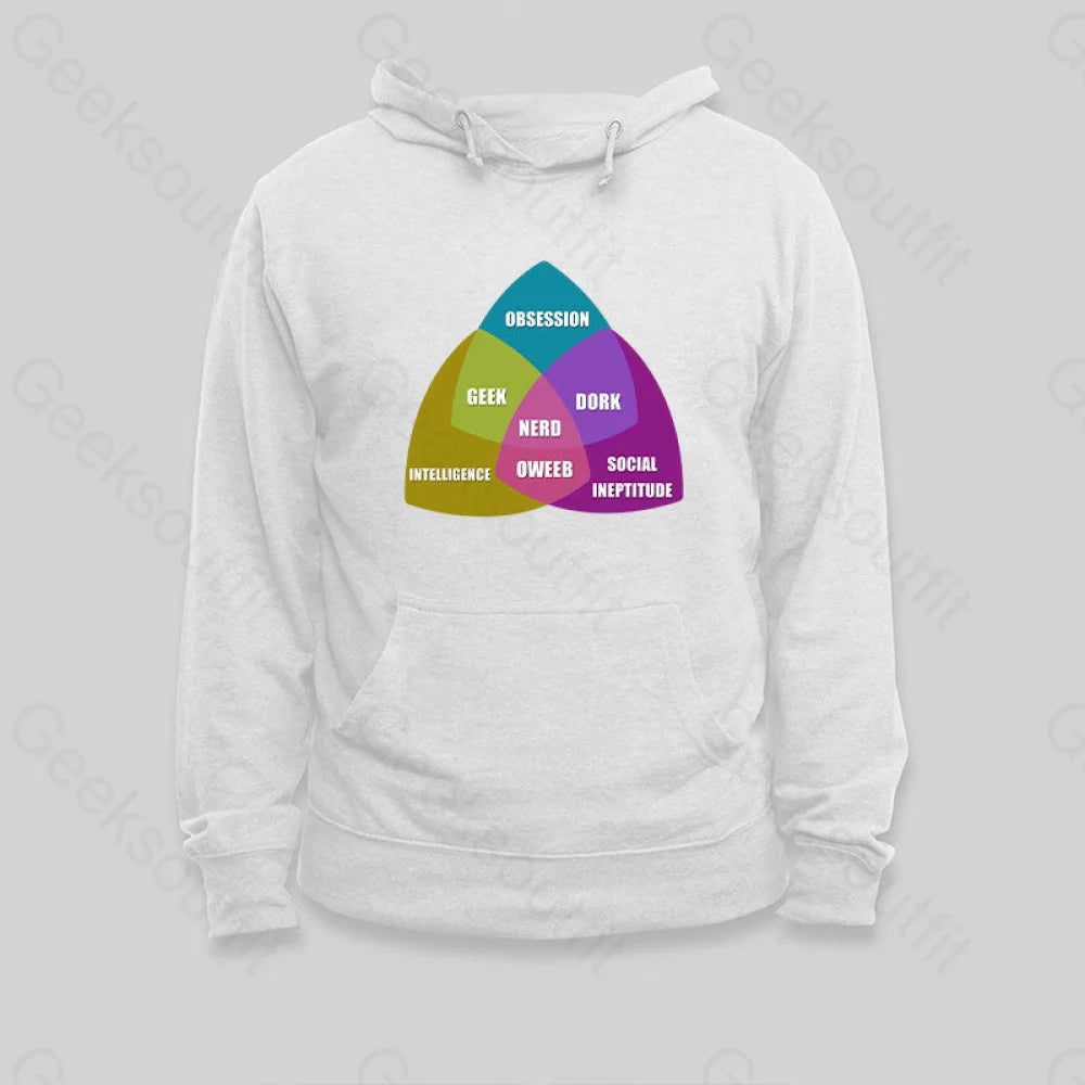 Nerd Venn Diagram Hoodie White / S