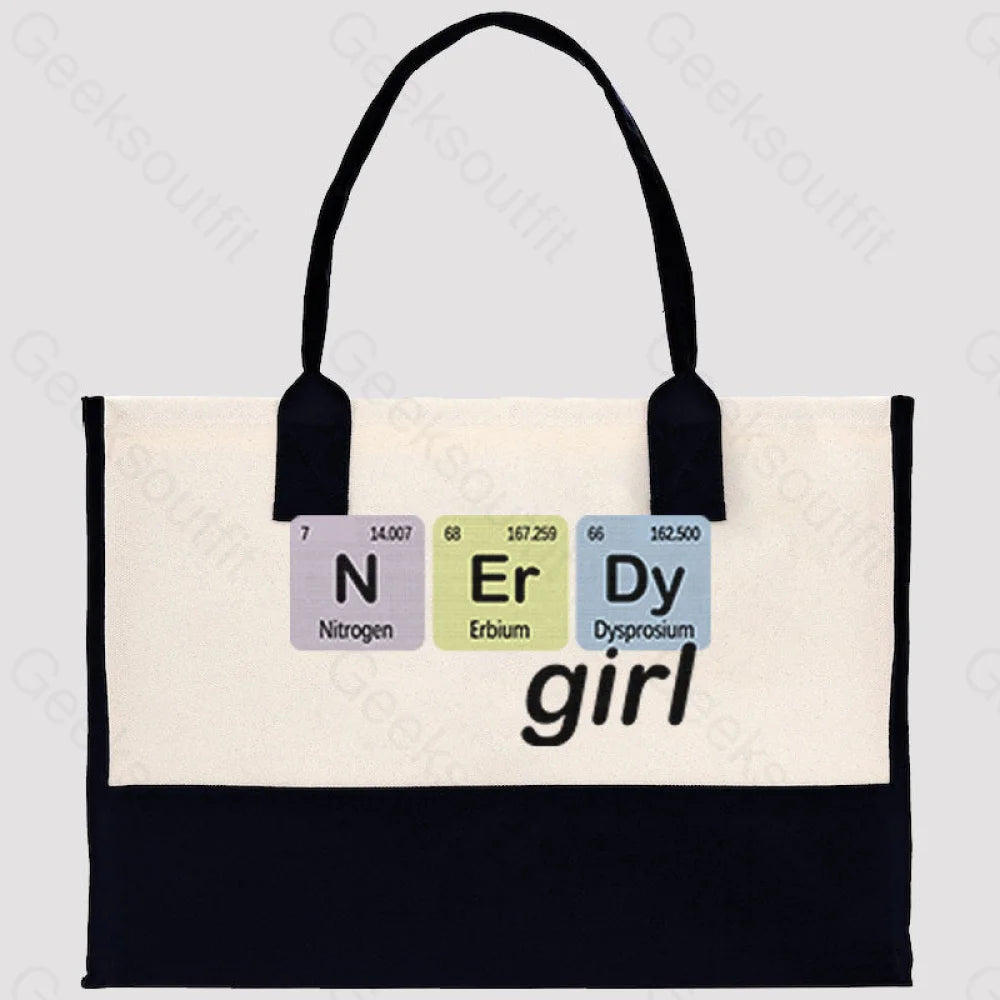 Nerdy Girl Cotton Tote Bag