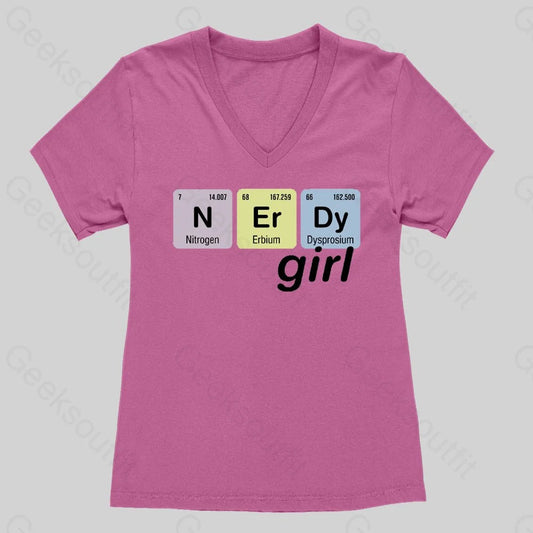 Nerdy Girl Women's V-Neck T-shirt - Geeksoutfit