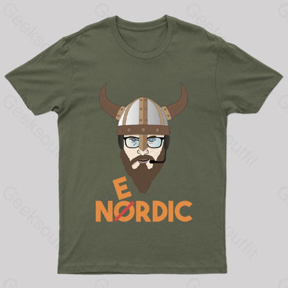 Nerdy Viking Nerd T-Shirt Army Green / S