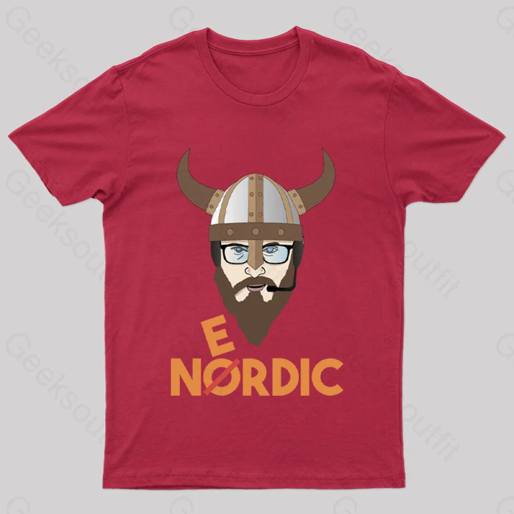 Nerdy Viking Nerd T-Shirt Red / S