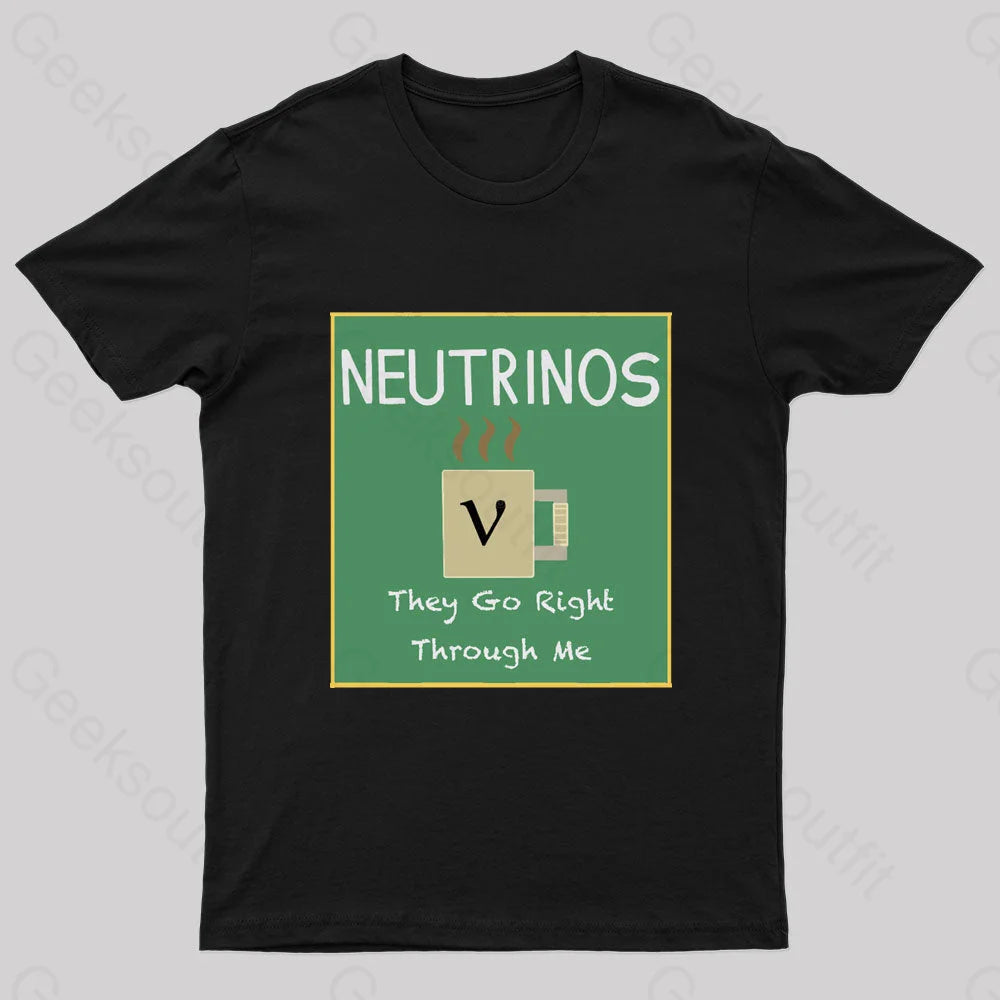 Neutrinos Go Right Through Me Nerd T-Shirt Black / S