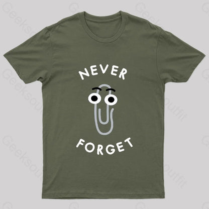 Never Forget The Clip Nerd T-Shirt Army Green / S