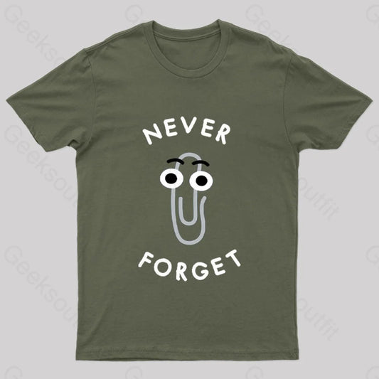 Never Forget The Clip Nerd T-Shirt Army Green / S