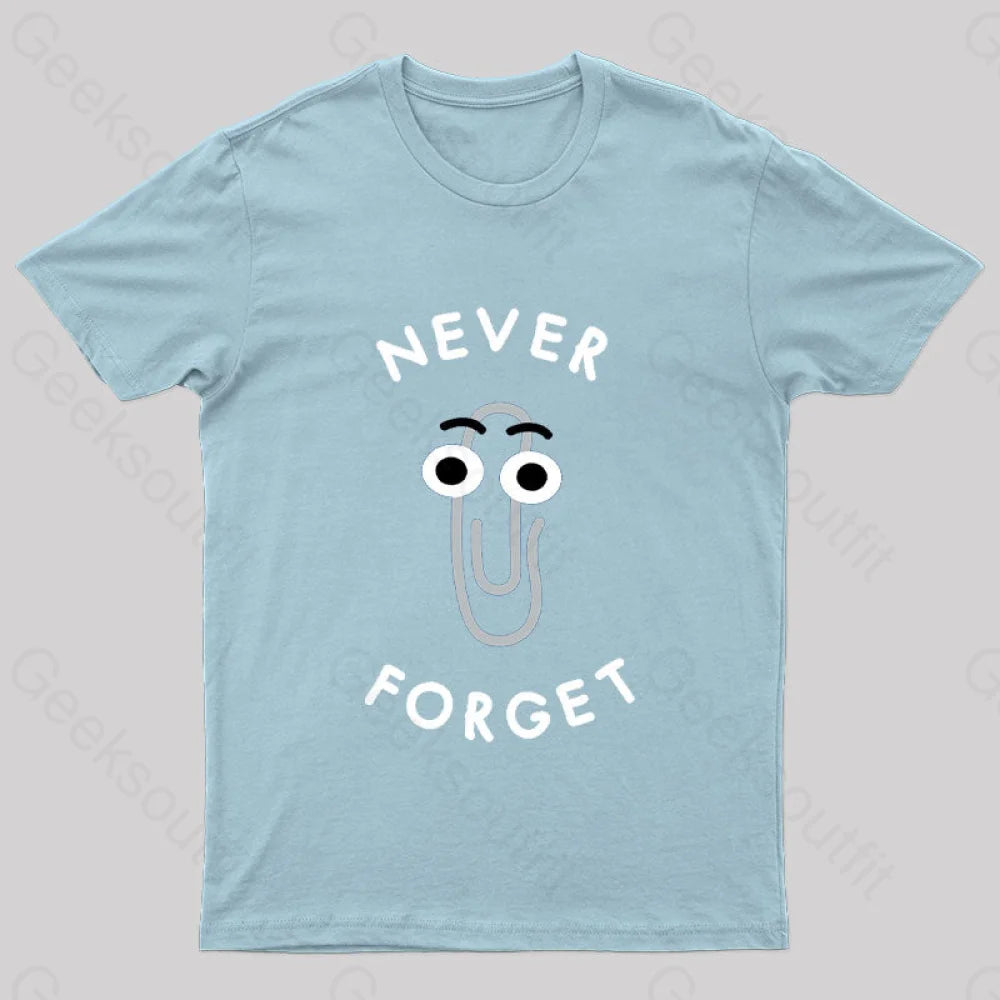 Never Forget The Clip Nerd T-Shirt Light Blue / S