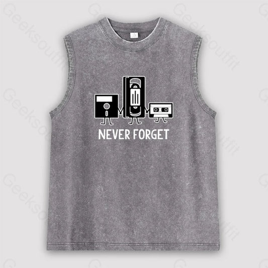 Never Forget Unisex Washed Tank Grey / S