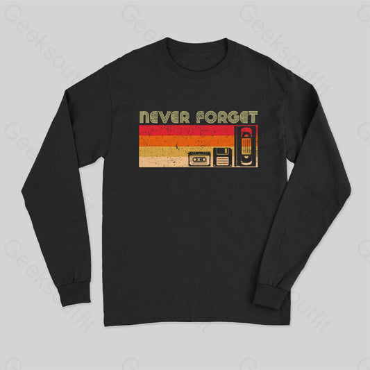 Never Forget Video Long Sleeve T-Shirt Black / S