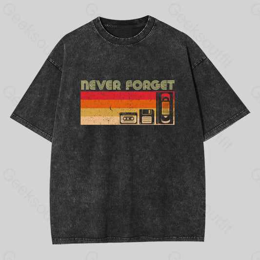 Never Forget Video Washed T-Shirt Black / S