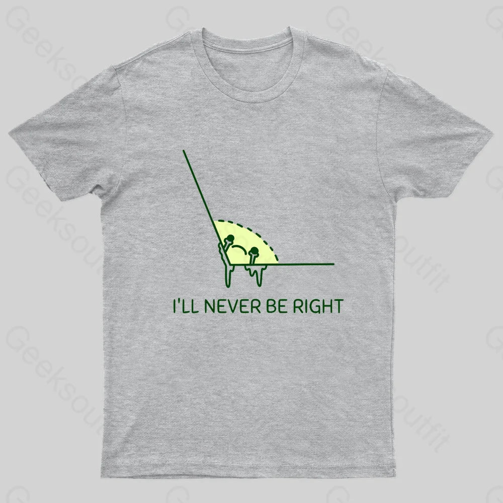 Never Right Basic Math Nerd T-Shirt Grey / S