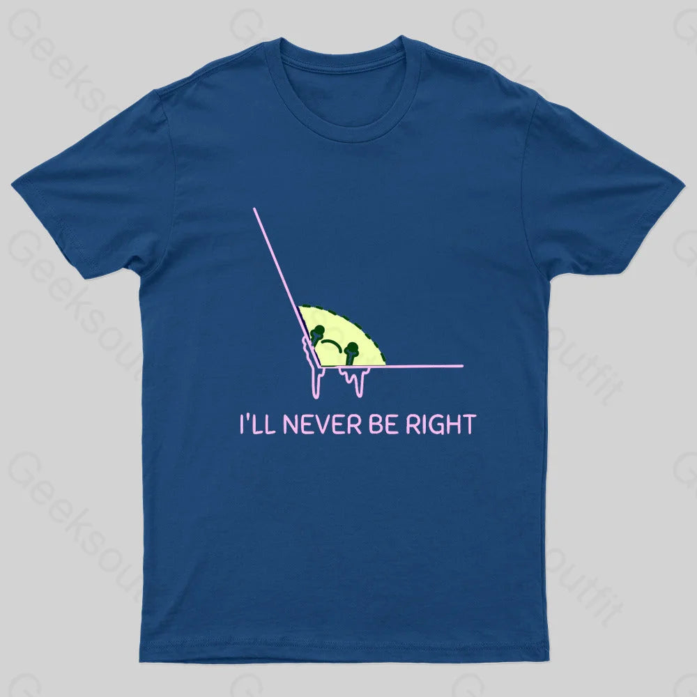 Never Right Basic Math Nerd T-Shirt Navy / S