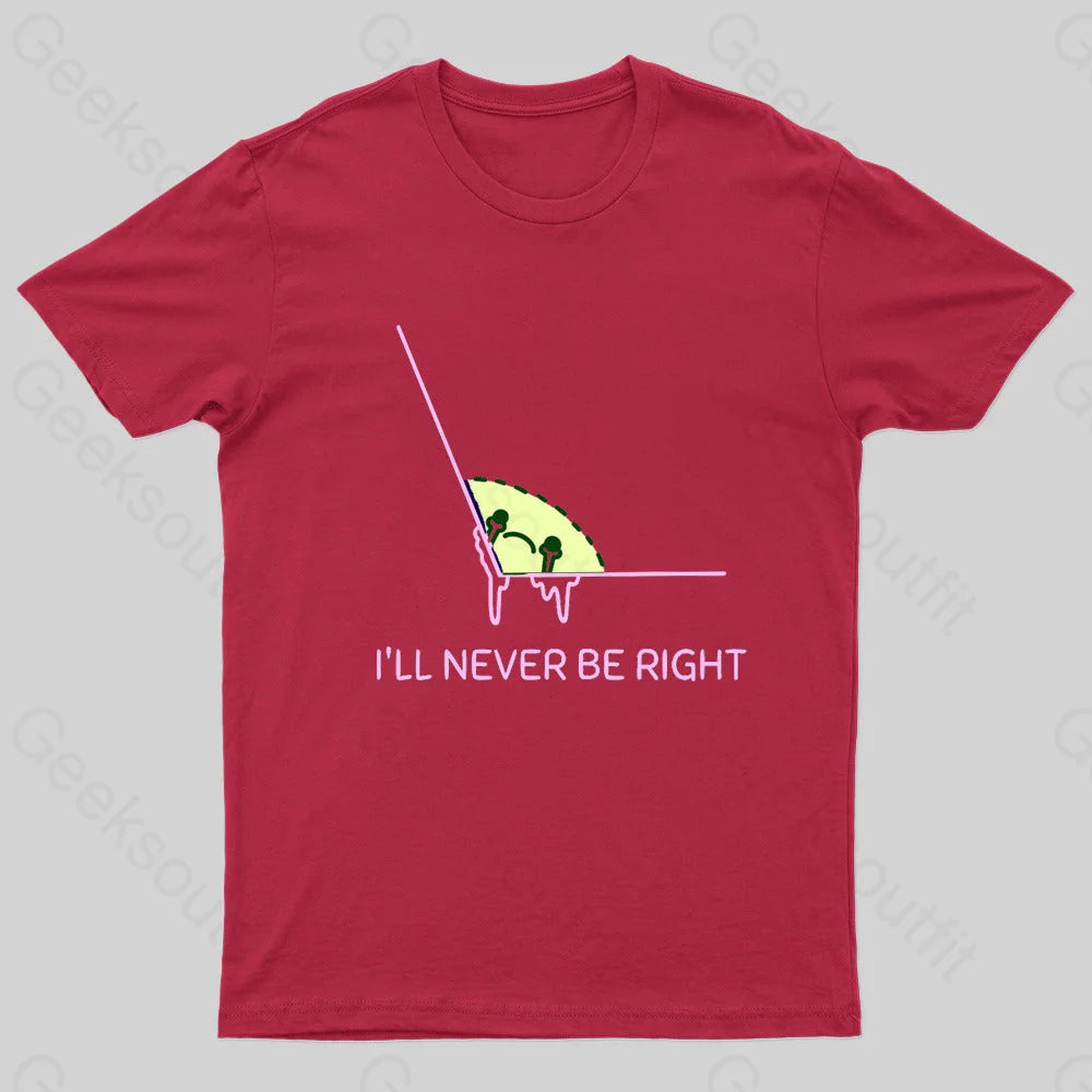 Never Right Basic Math Nerd T-Shirt Red / S