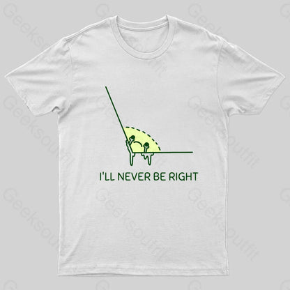 Never Right Basic Math Nerd T-Shirt White / S