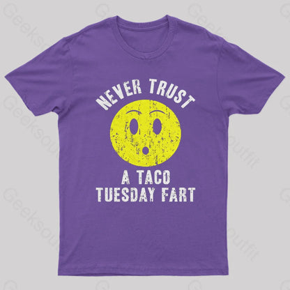 Never Trust A Taco Tuesday Geek T-Shirt Purple / S