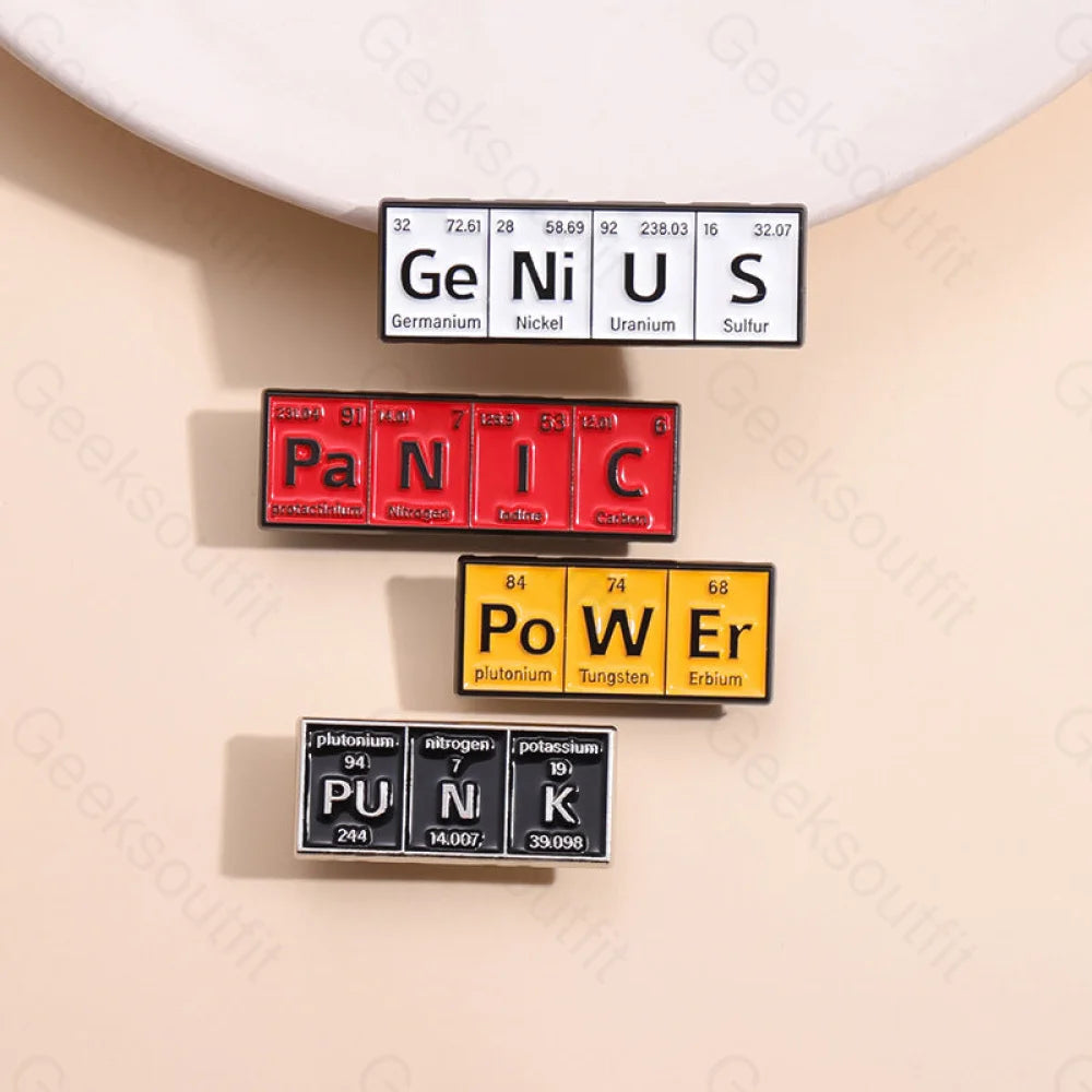 New Chemical Element Letters Pins