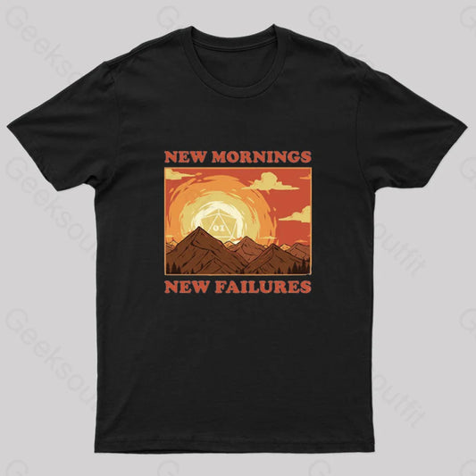 New Mornings Failures Nerd T-Shirt Black / S